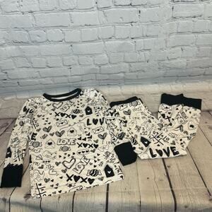 Three Coastal Babies & Co Doodle Love Bamboo Pajama Set